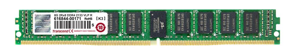 TS1GHR72V1HL Transcend 8GB PC4-17000 DDR4-2133MHz Registered ECC CL15 288-Pin DIMM 1.2V Very Low Profile (VLP) Single Rank Memory Module